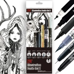 Kuretake Zestaw do ilustracji Illustration Basic Set 2 Inktober 2025 - - 5 szt.