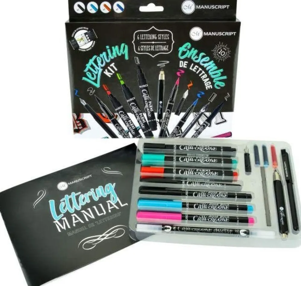 Manuscript Zestaw do kaligrafii i letteringu z książką - - Lettering Kit