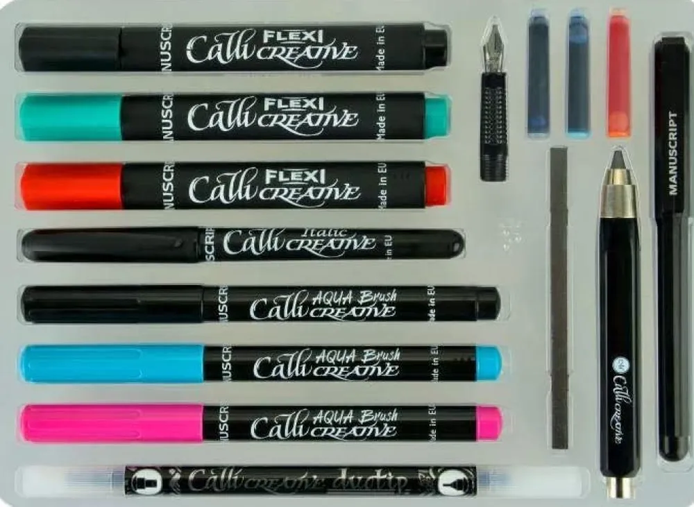 Manuscript Zestaw do kaligrafii i letteringu z książką - - Lettering Kit