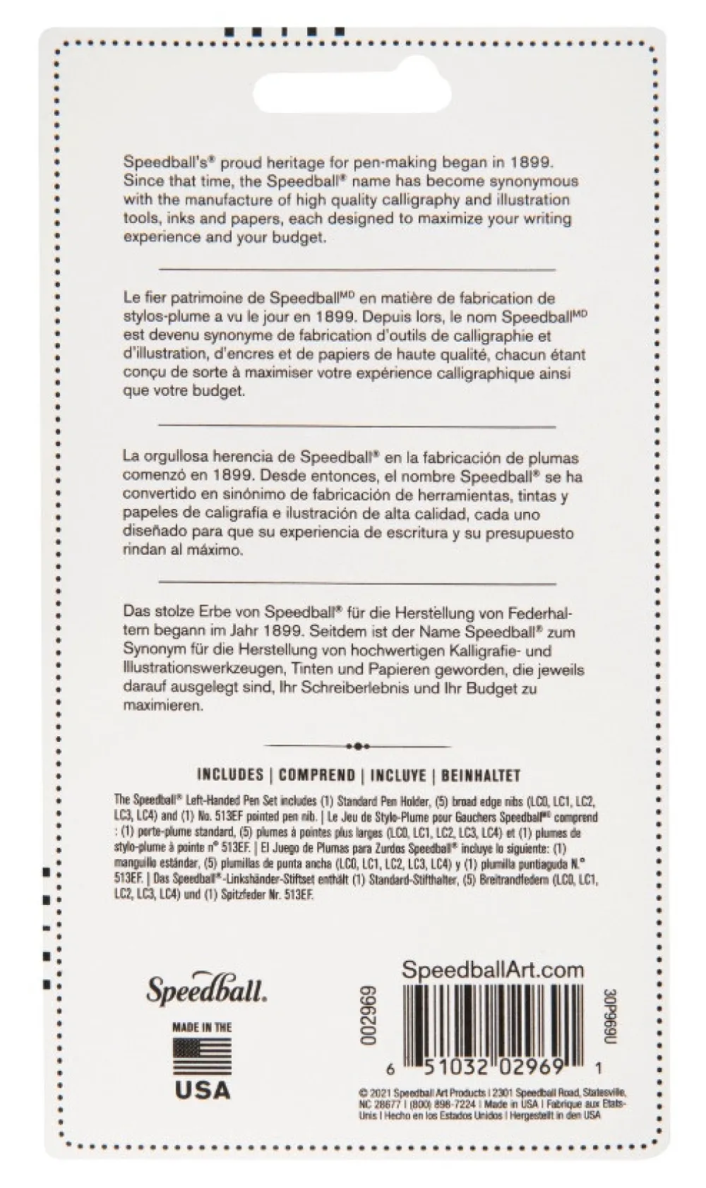 Speedball Zestaw do kaligrafii Left-Handed - - 7 szt.