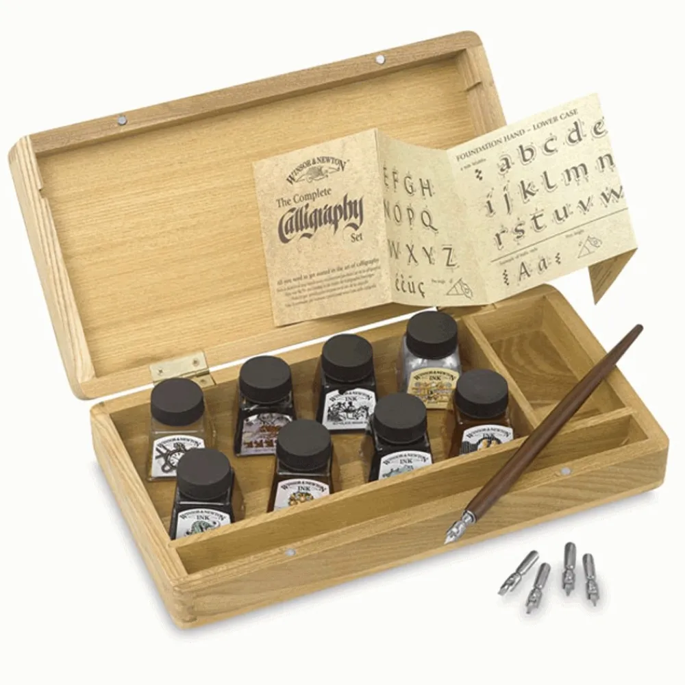 Winsor & Newton Zestaw do kaligrafii w drewnianym pudełku -