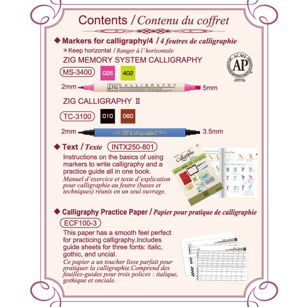 Kuretake Zestaw do kaligrafii Zig Calligraphy Starter Set - - 5 szt.