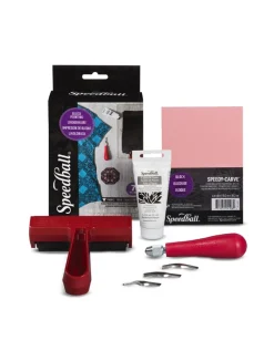 Speedball Zestaw do linorytu Fabric Block Printing Starter Kit - - 7 szt. ><noscript><img width=