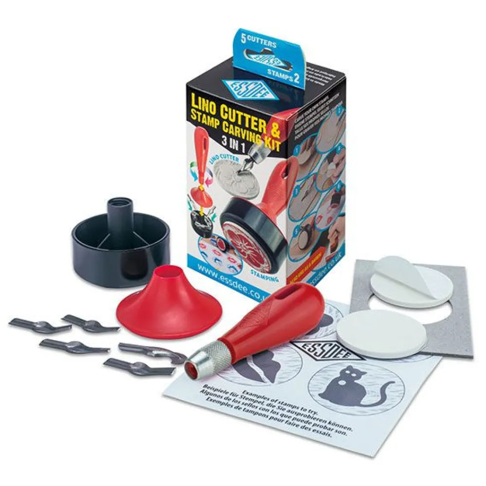 Essdee Zestaw do linorytu Lino Cutter & Stamp Carving Kit - - 10 szt.