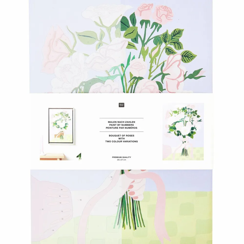 Rico Design Zestaw do malowania po numerach - - Roses Bouquet > Malowanie Po Numerach