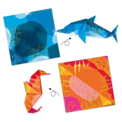 Djeco Zestaw do origami - - Morskie zwierzęta, 24 szt. ><noscript><img width=
