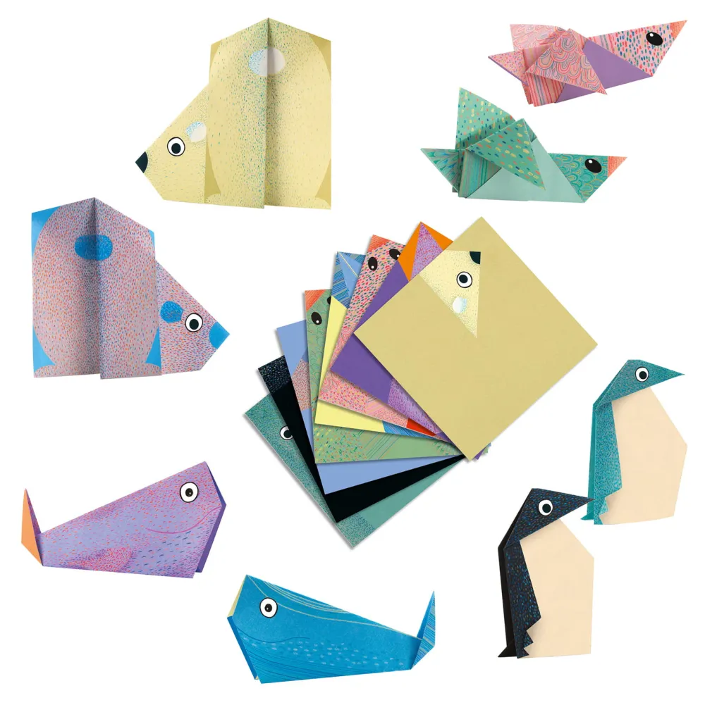 Djeco Zestaw do origami - - Zwierzęta polarne, 24 szt. > Papier Origami