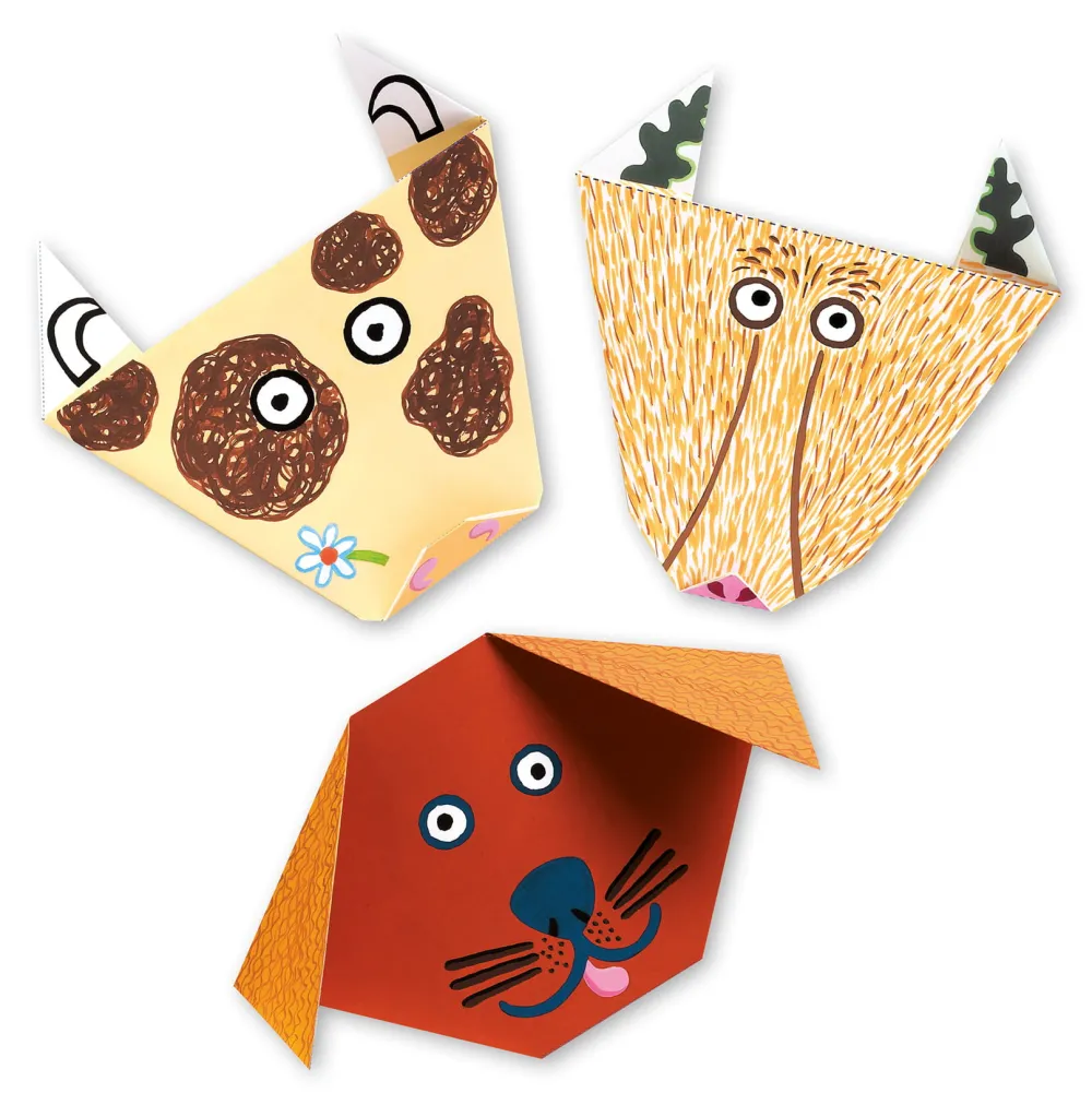 Djeco Zestaw do origami z naklejkami - - Zwierzaki