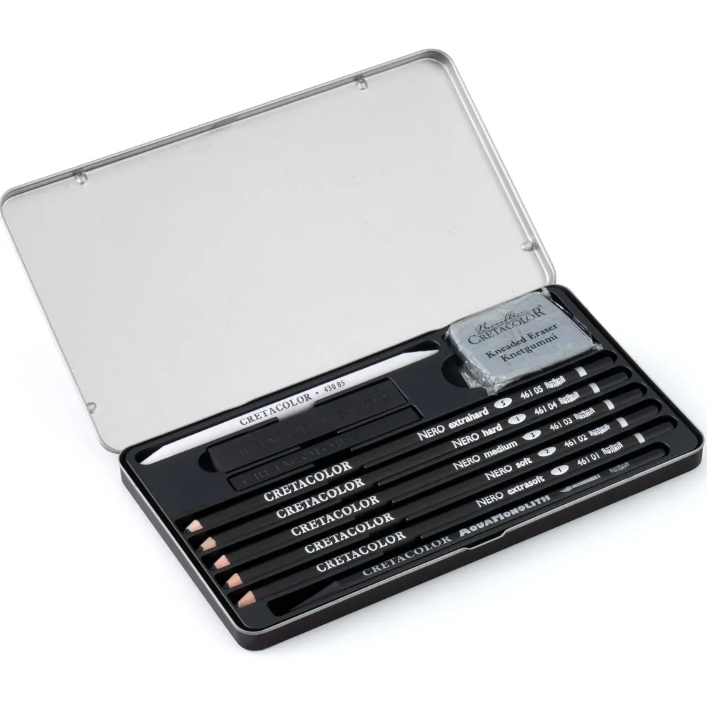 Cretacolor Zestaw do rysowania Deep Black Drawing Set - - 10 szt. > Zestawy Do Rysunku