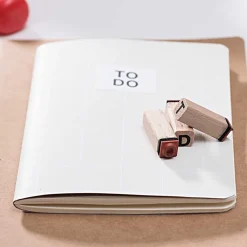 Rico Design Zestaw drewnianych stempli ABC & Numbers - Paper Poetry - bold alfabet, 48 szt.