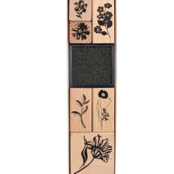 Rico Design Zestaw drewnianych stempli - Paper Poetry - kwiaty, 6 szt. > Tusze I Stemple