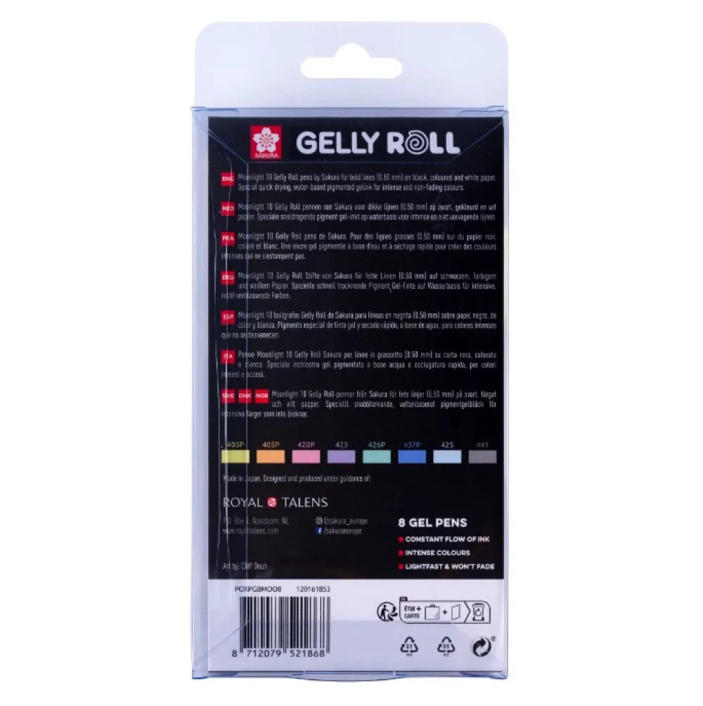 Sakura Zestaw długopisów żelowych Gelly Roll Moonlight - - 8 szt. > Długopisy Żelowe|Markery, Brushpeny I Pisaki