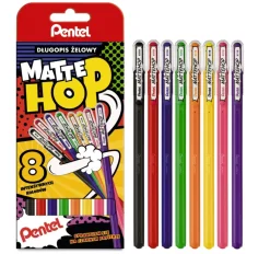 Pentel Zestaw długopisów żelowych Mattehop - - 8 kolorów