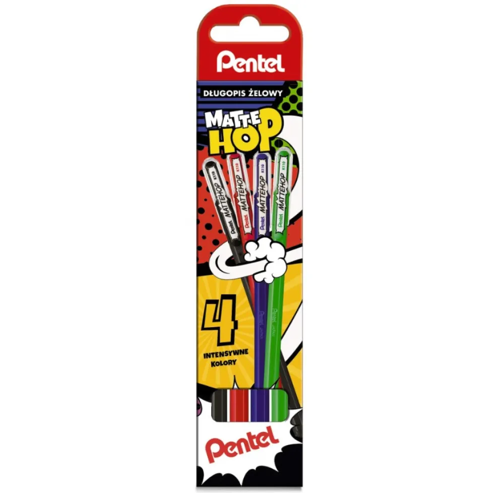 Pentel Zestaw długopisów żelowych Mattehop - - 4 kolory