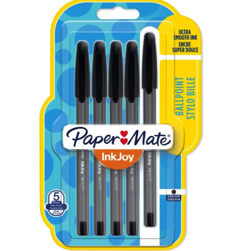Paper Mate Zestaw długopisów InkJoy 100 - - 0,7 mm, 5 szt. > Długopisy
