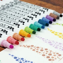 Kuretake Zestaw dwustronnych pisaków Zig Clean Color Dot - - 12 szt. ><noscript><img width=