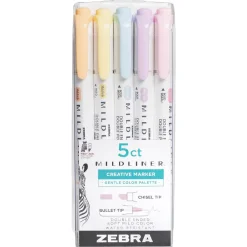 Zebra Zestaw dwustronnych zakreślaczy Mildliner Pastel - - 5 kolorów > Markery, Brushpeny I Pisaki