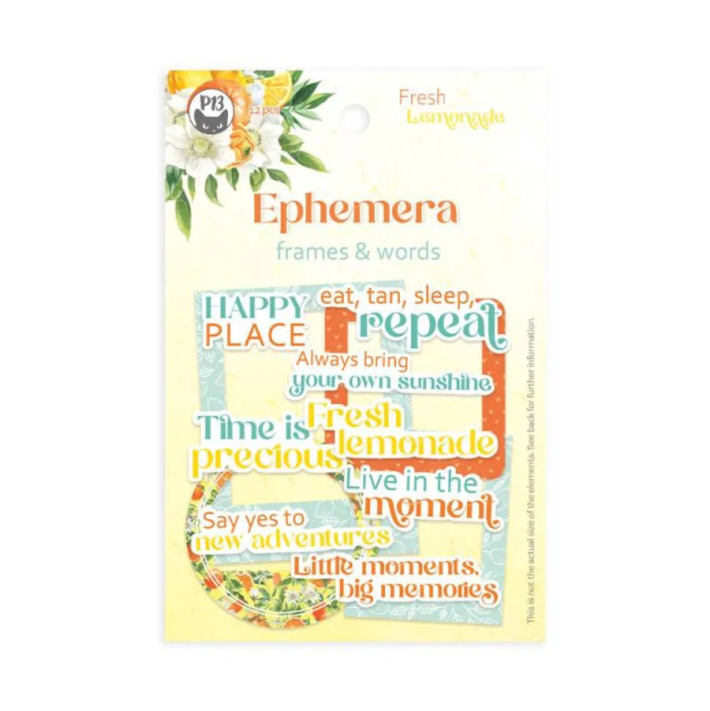 Piatek Trzynastego Zestaw elementów Frames and Words - Piątek Trzynastego - Fresh Lemonade 12 szt. > Papiery Do Scrapbookingu