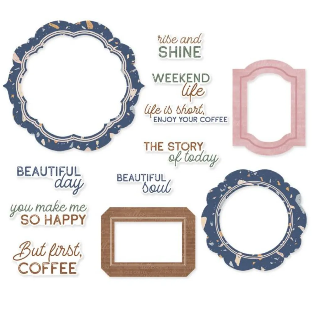 Piatek Trzynastego Zestaw elementów Frames & Words - Piątek Trzynastego - Coffee Break 12 szt.