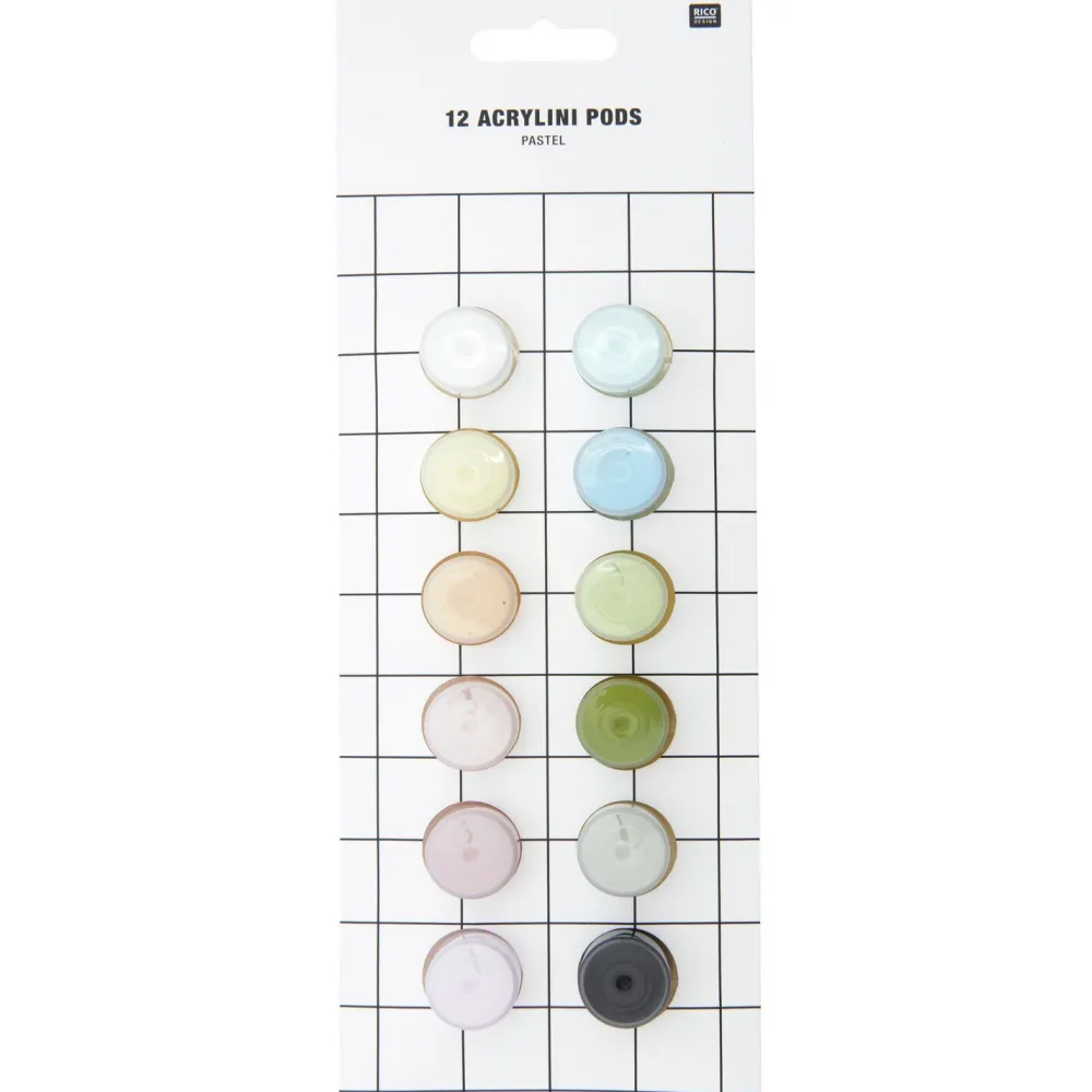 Rico Design Zestaw farb akrylowych Acrylini Pastel - - 12 x 3,5 ml