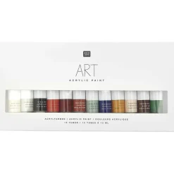 Rico Design Zestaw farb akrylowych ART Earthy Colors - - 12 kolorów x 12 ml ><noscript><img width=