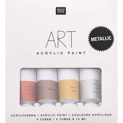 Rico Design Zestaw farb akrylowych ART Metallic - - 4 x 12 ml