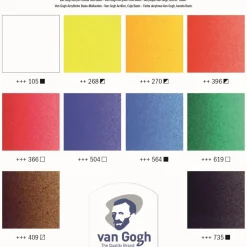 Van Gogh Zestaw farb akrylowych Basic z akcesoriami w drewnianym kuferku -