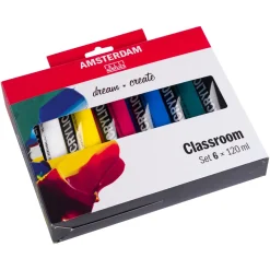 Amsterdam Zestaw farb akrylowych, Classroom - - 6 kolorów x 120 ml