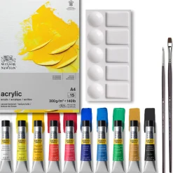Winsor & Newton Zestaw farb akrylowych Galeria z akcesoriami - - 14 szt. > Farby Akrylowe