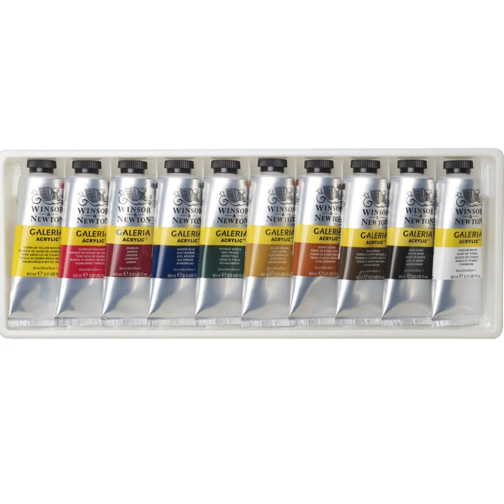 Winsor & Newton Zestaw farb akrylowych Galeria - - 10 kolorów x 60 ml > Farby Akrylowe