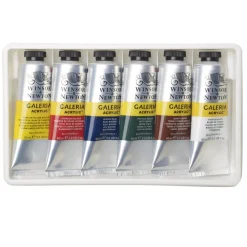 Winsor & Newton Zestaw farb akrylowych Galeria - - 6 kolorów x 60 ml ><noscript><img width=
