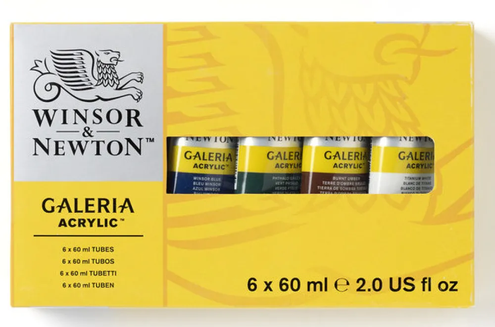Winsor & Newton Zestaw farb akrylowych Galeria - - 6 kolorów x 60 ml > Farby Akrylowe