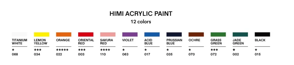 HIMI Zestaw farb akrylowych - - 12 szt.