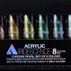 Holbein Zestaw farb akrylowych Iridescence Acrylic - - Chroma Pearl, 8 kolorów x 5 ml
