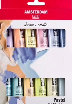 Amsterdam Zestaw farb akrylowych Pastel - - 12 x 20 ml > Farby Akrylowe