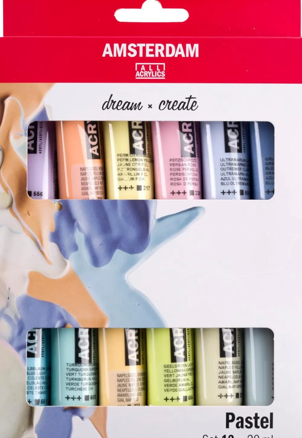 Amsterdam Zestaw farb akrylowych Pastel - - 12 x 20 ml > Farby Akrylowe