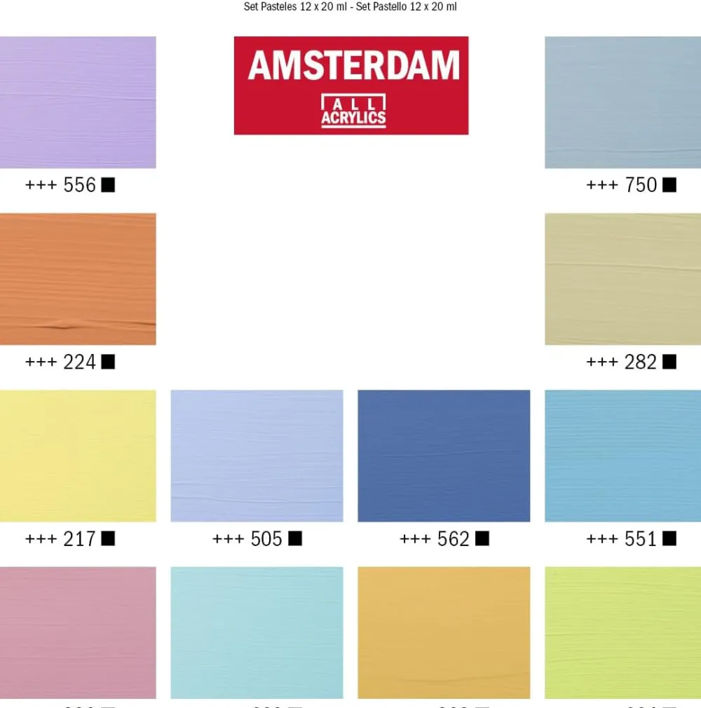 Amsterdam Zestaw farb akrylowych Pastel - - 12 x 20 ml > Farby Akrylowe