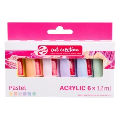 Talens Art Creation Zestaw farb akrylowych, Pastel - - 6 kolorów x 12 ml > Farby Akrylowe