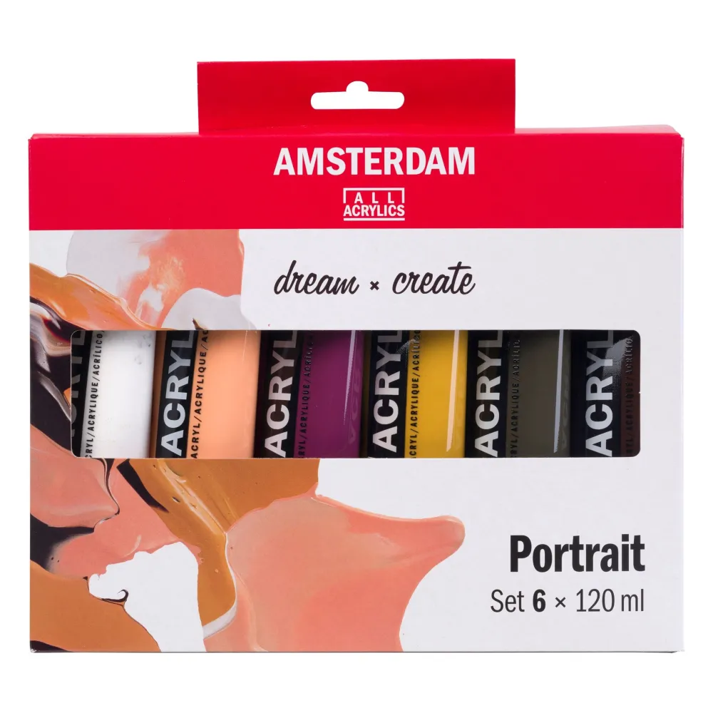 Amsterdam Zestaw farb akrylowych, Portrait - - 6 kolorów x 120 ml
