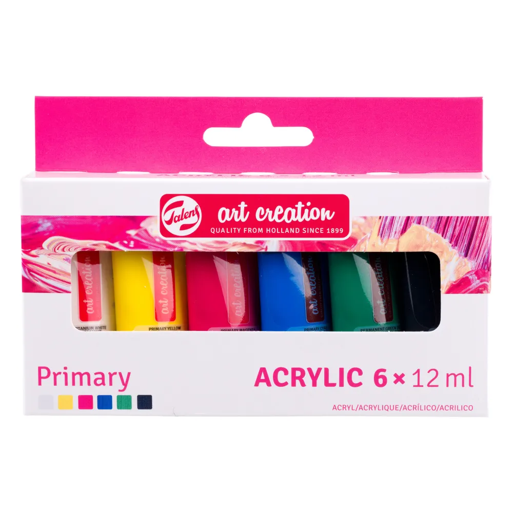 Talens Art Creation Zestaw farb akrylowych, Primary - - 6 kolorów x 12 ml > Farby Akrylowe