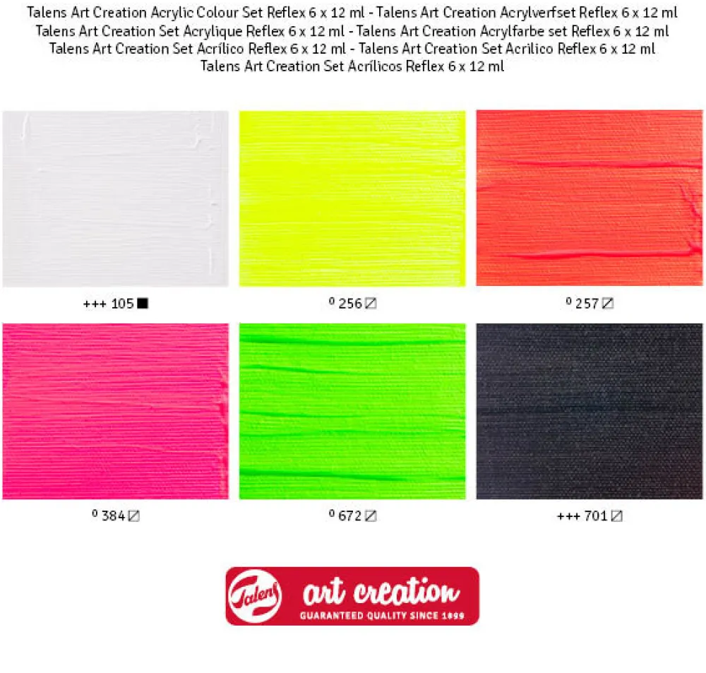 Talens Art Creation Zestaw farb akrylowych Reflex - - 6 kolorów x 12 ml