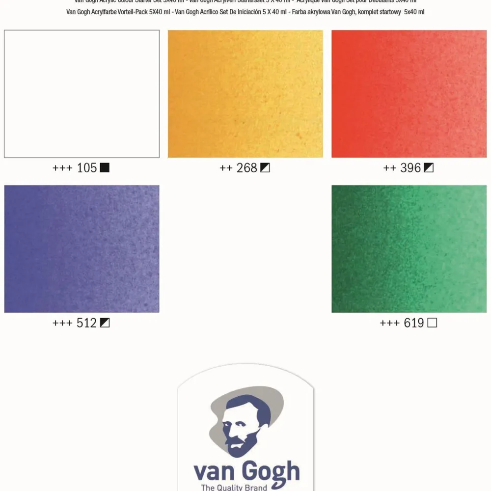 Van Gogh Zestaw farb akrylowych w tubkach - - 5 kolorów x 40 ml