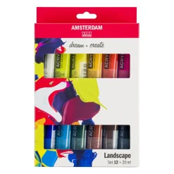 Amsterdam Zestaw farb akrylowych w tubkach - - Landscape, 12 kolorów x 20 ml