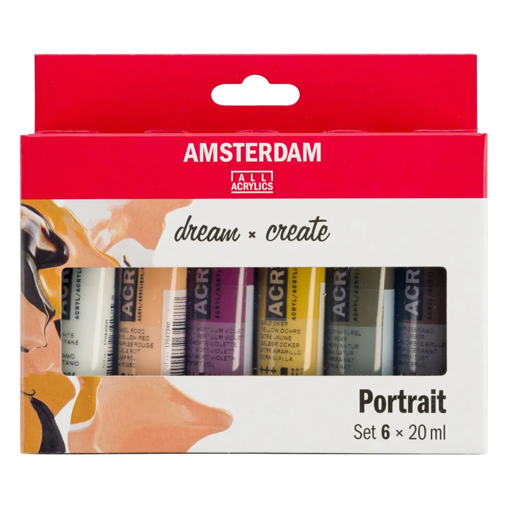 Amsterdam Zestaw farb akrylowych w tubkach - - Portrait, 6 kolorów x 20 ml > Farby Akrylowe