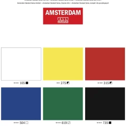 Amsterdam Zestaw farb akrylowych w tubkach - - 6 kolorów x 20 ml