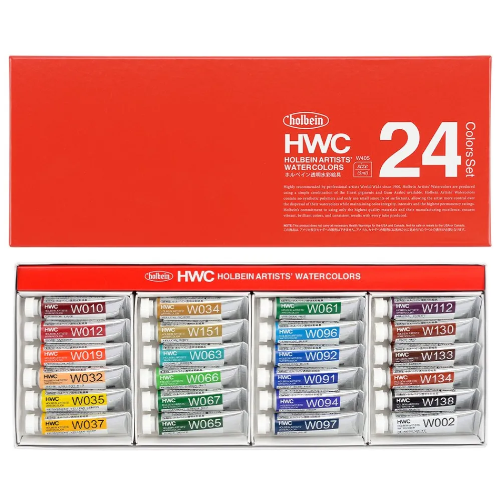 Holbein Zestaw farb akwarelowych Artists’ Watercolor - - 24 kolory x 5 ml