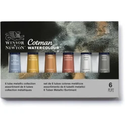 Winsor & Newton Zestaw farb akwarelowych Cotman Metallic - - 6 kolorów x 8 ml