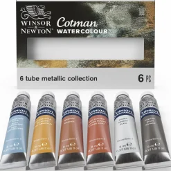 Winsor & Newton Zestaw farb akwarelowych Cotman Metallic - - 6 kolorów x 8 ml