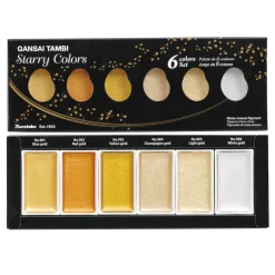 Kuretake Zestaw farb akwarelowych Gansai Tambi - - Starry Colors, 6 szt. ><noscript><img width=