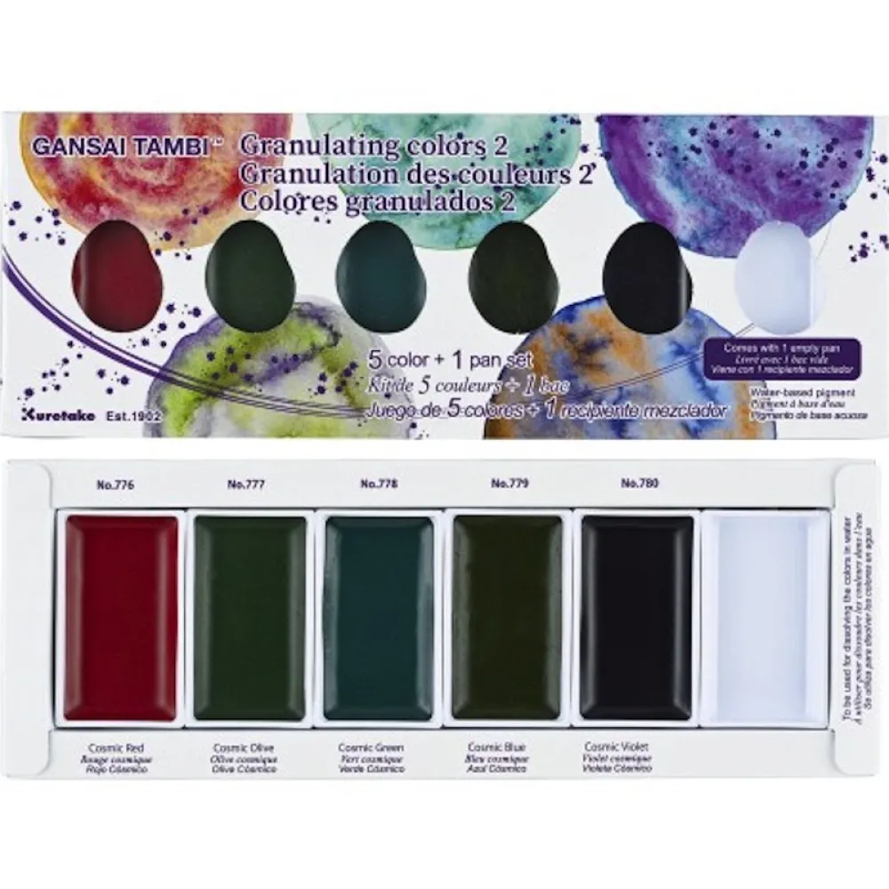Kuretake Zestaw farb akwarelowych Gansai Tambi Granulating 2 - - 5 kolorów